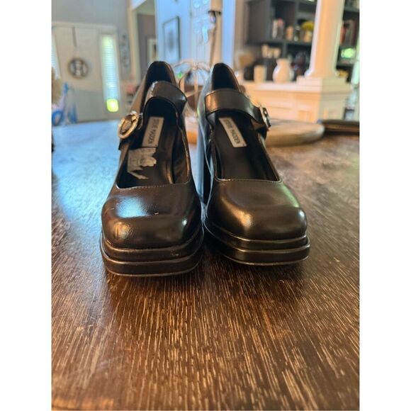 Steve Madden Y2K Black Odart Platform Chunky Heel Mary Janes sz 7.5 EUC - Picture 2 of 6